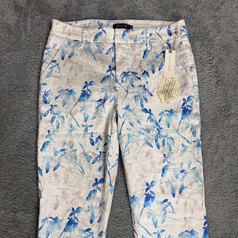 NEW Anthropologie Level 99 Linen Blend Floral Straight Leg Pants Size 28 - Picture 9 of 9